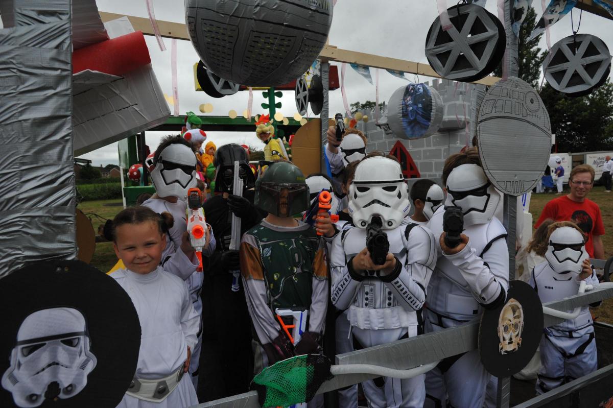The Mortimer family and friends with their Star Wars float. Picture by Trevor Porter