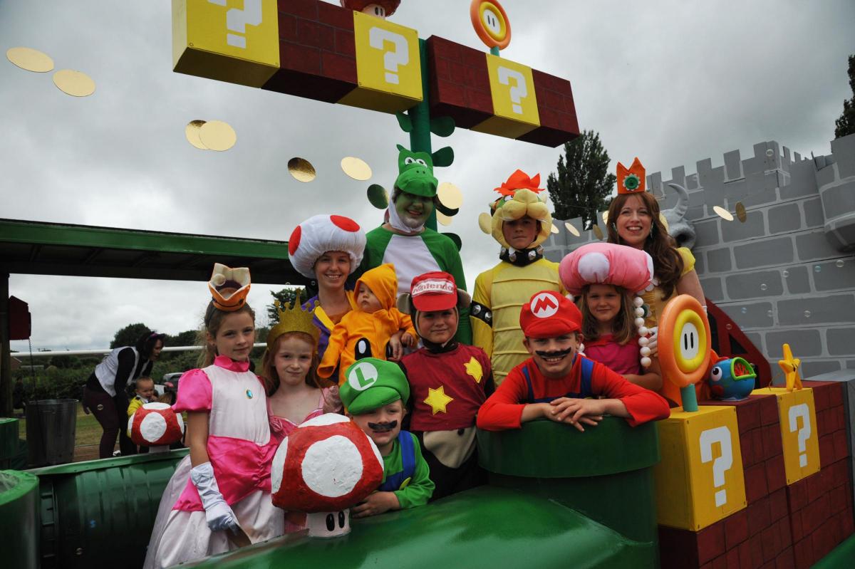 Mario Mayhem, with William as Mario, won the family float  class. Picture by Trevor Porter