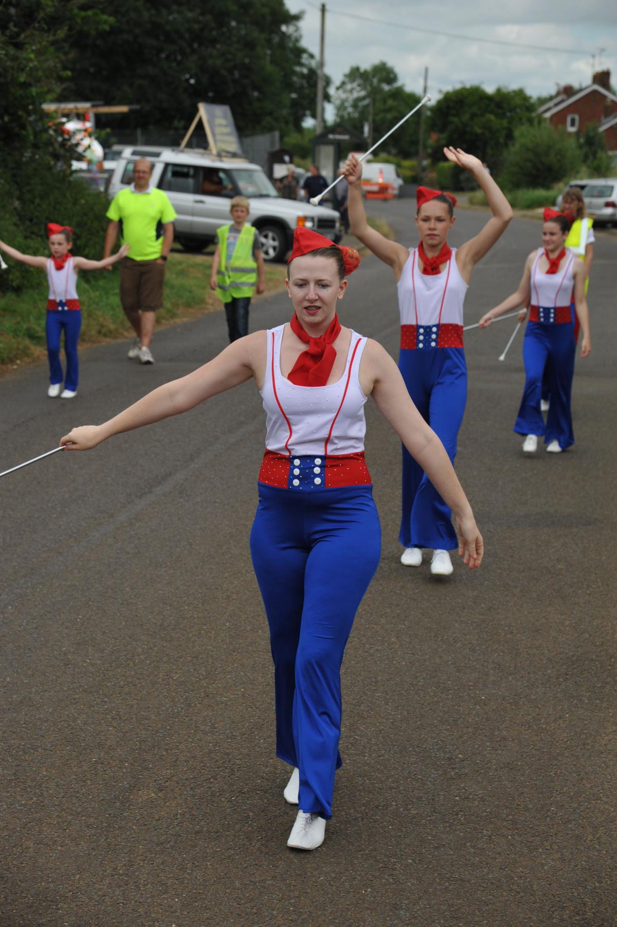 Trowbridge Majorettes take to the streets of Bromham. P{icture by Trevor Porter
