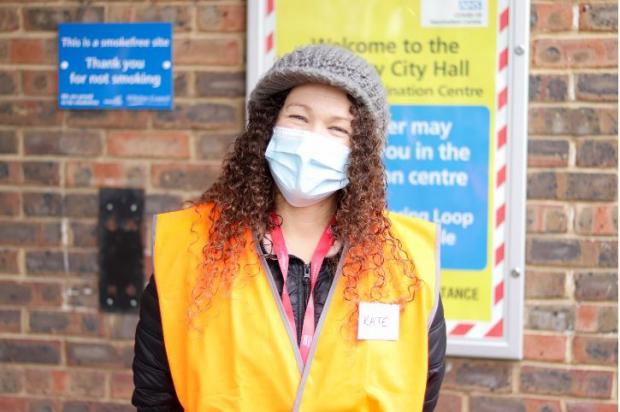 The Wiltshire Gazette and Herald: Kate Blackburn at City Hall vaccination centre Photo: Alice Smith