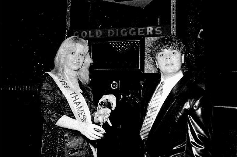 Chippenham opening of Goldiggers night club in 1981.Wiltshire Photographers Archive collated by Colin Kearley...