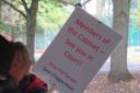 Save Chippenham Placard from a protest outside of the full council meeting on October 19