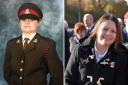 Kelly Ganfield in service (left) and Kelly Ganfield now (right). Credit: Blind Veterans UK