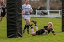 Royal Wootton Bassett score a try Photo: James Booth