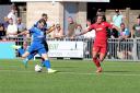 Action from the reverse fixture between Chippenham Town and Worthing in National League South     Photo: Richard Chappell