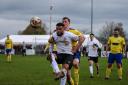Corsham Town (white shirts) lost to Ascot United on penalties in the FA Vase last month