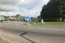 Roadworks at the A350 roundabout