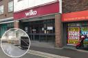 The Wilko on Devizes High Street on their last day trading with the store's empty shelves (inset)