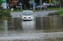 Renault stuck in flood water