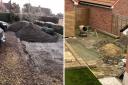 Two gardens allegedly left in an unfinished state by AD Paving