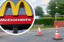 The drive-thru at the Swindon McDonald's is shut