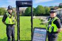 Weymouth and Portland Police set up a knife arch on The Marsh and talked to people about knife crime