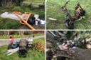 Some examples of two year's worth of fly-tipping in Swindon that local man Gavin Cox has cleaned up