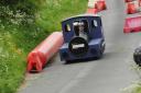 Dean Kimble in the Landmarc Express takes part in the White Horse Soapbox Derby.