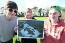 Chris Huzzey, Sue Huzzey and Aaron Marlow on the site of the skatepark in Green Lane, Devizes. Picture by Vicky Scipio