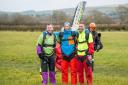 Steve, Kevin and Chris Hawkins after their skydive for Prospect Hospice back in 2016