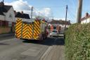Firefighters in Palmer Street, Chippenham, today. Picture by Charlie Murray