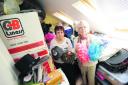Calne Players chairman Lyn Gerrard and group member Daphne Wing with some of the props