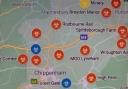 Map shows solar farms in N Wiltshire with Leigh Delamere and Forest Gate in blue  map: SNTFG