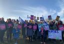 Nurses picket the Great Western Hospital in December Picture: Newsquest