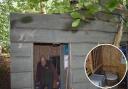 Steven Windsor with his tool shed and disabled toilet