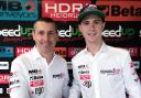Danny Kent (right) with Speed Up racing team chief Luca Boscoscuro