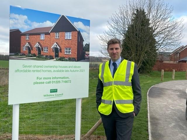 Cabinet member for housing, Phil Alford at the Upavon site