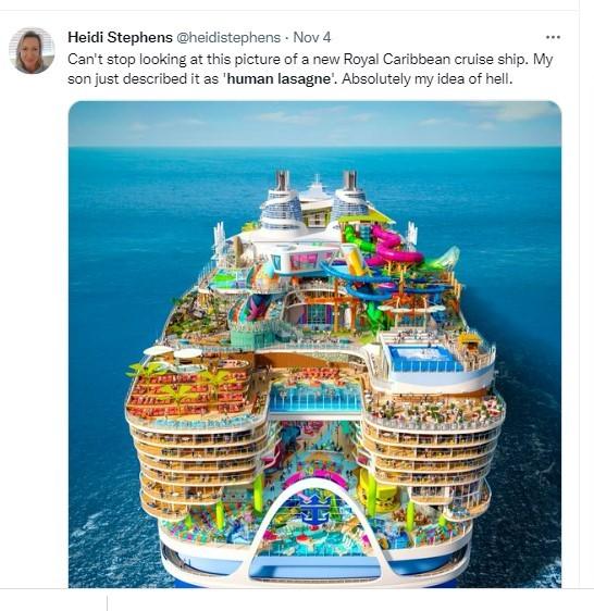 The Wiltshire Gazette and Herald: Royal Caribbean's new cruise ship Icon of the Seas has been nicknamed Human Lasagne The Wiltshire Gazette and Herald: Royal Caribbean's new cruise ship Icon of the Seas has been nicknamed Human Lasagne