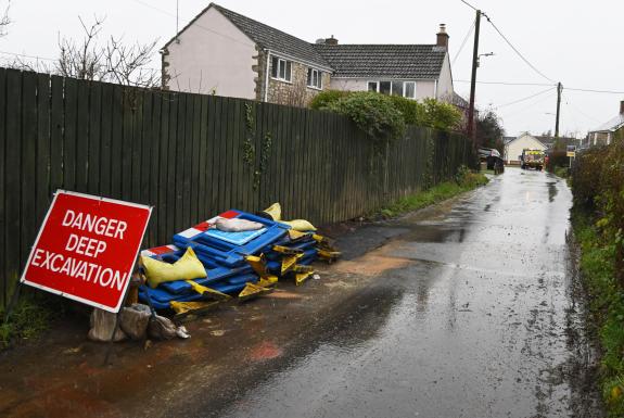 The Wiltshire Gazette and Herald: A water leak on Witts Lane in Purton has closed part of the narrow street The Wiltshire Gazette and Herald: A water leak on Witts Lane in Purton has closed part of the narrow street