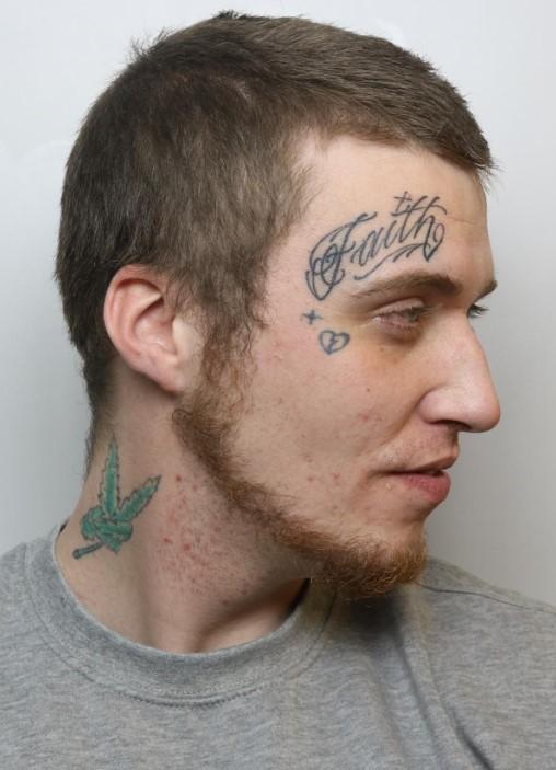 The Wiltshire Gazette and Herald: Amos Eaglestone has distinctive tattoos. The Wiltshire Gazette and Herald: Amos Eaglestone has distinctive tattoos.