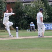 Joe King bowls for Wiltshire during their Unicorns Championship defeat at home to Wales. PICTURE: ROY HONEYBONE