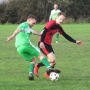 Action from the 3-2 win for Sutton Benger (red) over Foresters Arms in Division One of the Chippenham & District Sunday League. PICTURE: CADER ESOOF
