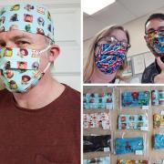 Collage of face masks for NHS staff