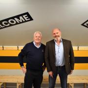 Club chairman Gary Sharp and Mike Hill from the Hills Group Limited, who provided the funding