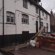 Sad end of a centuries-old pub at Great Cheverell