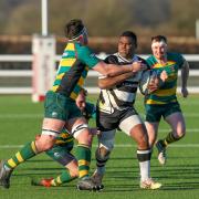 Semi Nacoko bursting through for Chippenham during the club's 31-14 victory against Beaconsfield Photo: Roger Rhymes