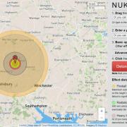 Nukemap shows the chilling extent of the effects of a 10 megaton strike on Tidworth.