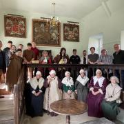 The witches of Malmesbury, cast and crew recreate the witch trial at Malmesbury courthouse for the filming.