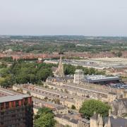 An aerial view of Swindon's historic Railway Village and the town's former railway works