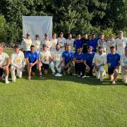 The two teams on Sunday after the match at Potterne CC. Photo: Fred Kerley