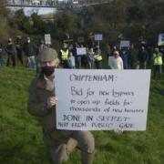 Protestors objecting to the proposed Chippenham distributor road and housing scheme. Photo: Trevor Porter