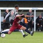 Action from Chippenham Town’s 0-0 draw at home to Bath City in National League South on New Year’s Day Photo: Richard Chappell