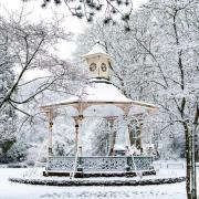 Swindon's Town Gardens in the snow in January 2021