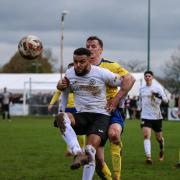 Corsham Town (white shirts) lost to Ascot United on penalties in the FA Vase last month