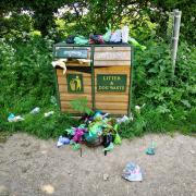 The overflowing bins at Barbury Castle country park