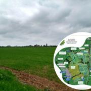 The site for the new solar farm and newly revealed plans for it