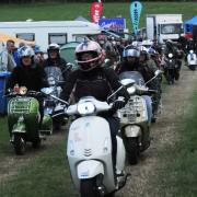Scooter enthusiasts set out for the ‘ride out ‘at the Devizes scooter rally
