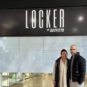 Gemma Ward and Aaron Gale outside Locker