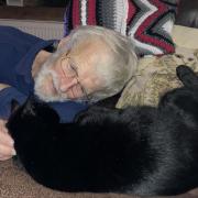 Chris Wardell and Dennis the cat have been reunited after two and a half years.