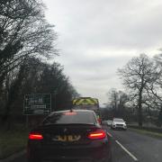 Traffic queuing on the A4 near Chippenham this week